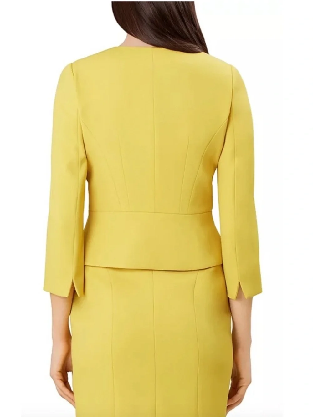 Hobbs London Harper Square Jacket Yellow Peplum Blazer Size 4 NWT
